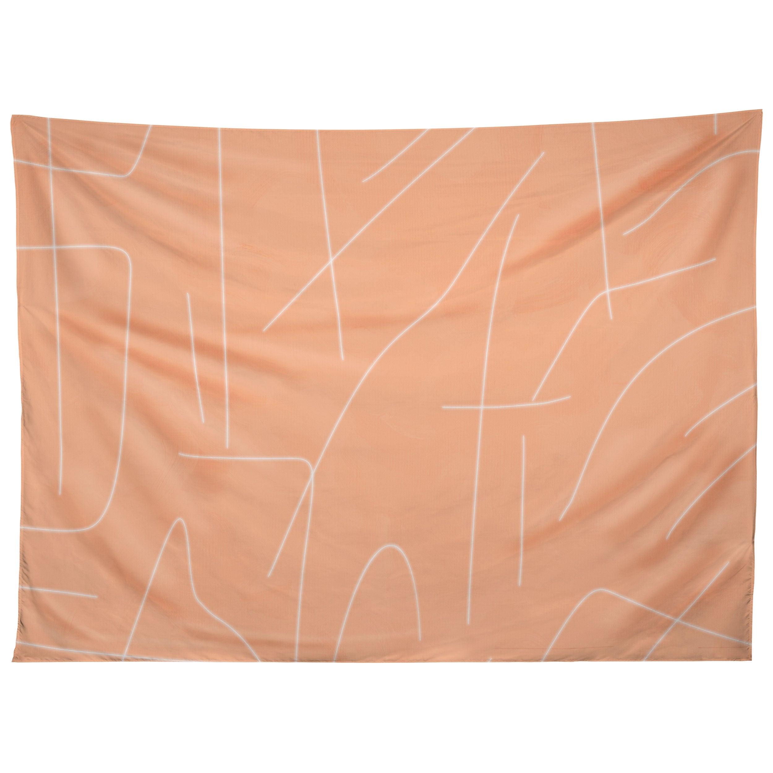 PEACH LINEAL ABSTRACT tapestry 75x100