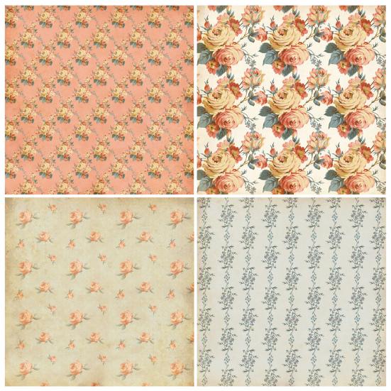 12Buc Material Hârtie Vintage Jurnal Hârtie Elegant Flore Model Scrapbooking Hârtie DIY Artizanat