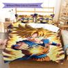Son Goku Pattern Bedding,Quilt Set Quilt Cover Pillowcase Home Birthday Gift (1 * duvet cover + 2 * pillowcase, without core)