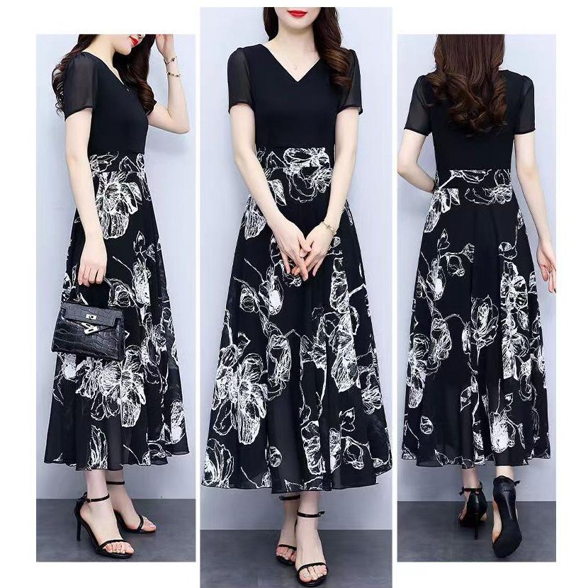 Black Summer Slimming Plus Size Flattering Fairy Dress for Women
