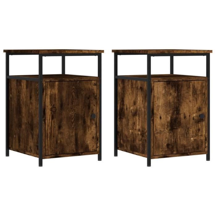 VidaXL Bedside Tables 2 Pcs Smoked Oak 40x42x60 Cm Engineered Wood 826038