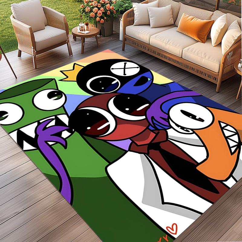 Game Rainbow Friends Print Rug, Washable Floor Carpet, For Entryway Dorm Laundry Room Office Study, Home Decor Birthday Christmas Gift