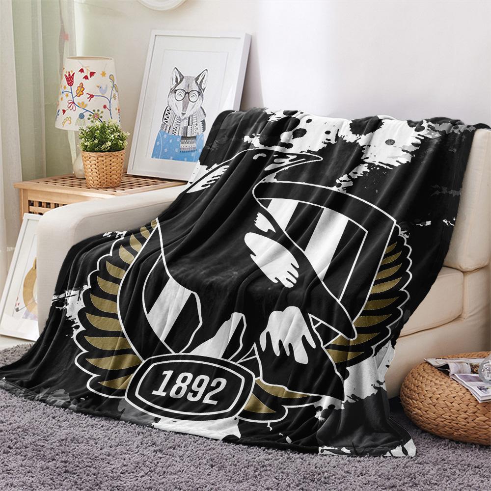 Collingwood Magpies  Print Flannel Blanket, High quality Comfortable for All Seasons, Home Decor, Warmth and Comfort
