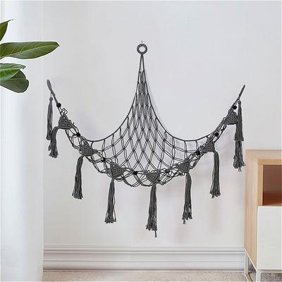 Bohemia Toy Storage Net Handwoven Hammock, Triangle Corner Net for Plush Toys & Room Decoration