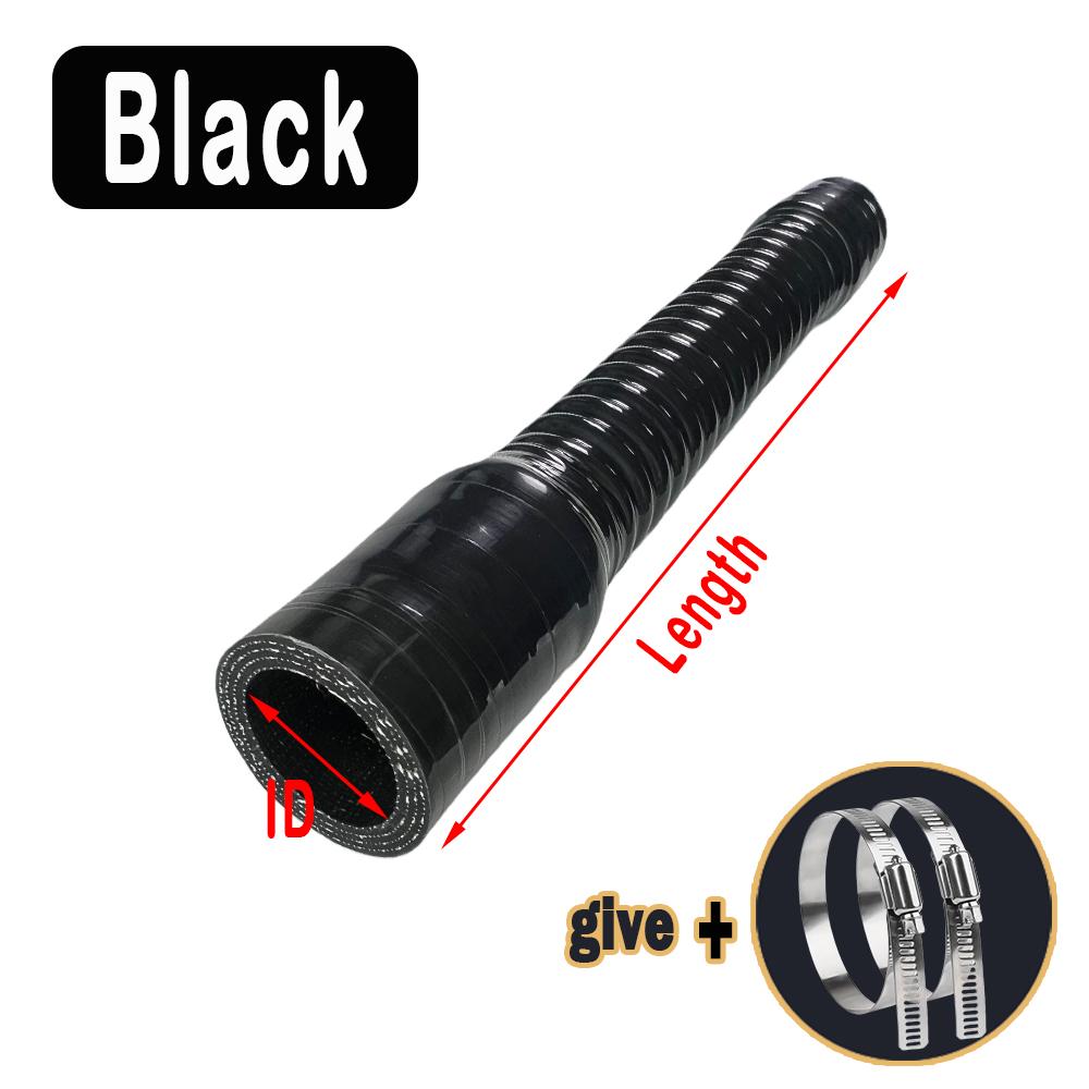 

ID16~75mm Blue Black Universal Silicone Flexible Hose Car Air Intake Pipe Radiator Tube Intercooler Steel wire corrugated Tube 300mm чорний