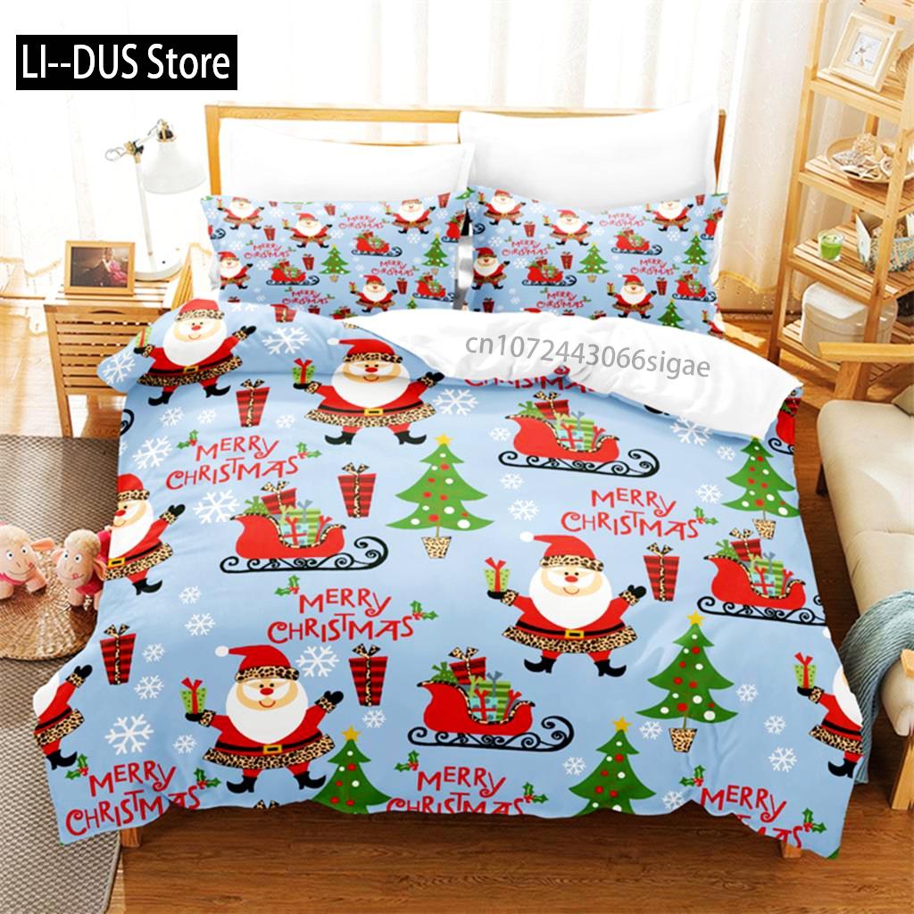 Comforter Cartoon Santa Claus Bedding Set 3D Bedding Digital Printing Queen Size Bedding Set Fashion Design