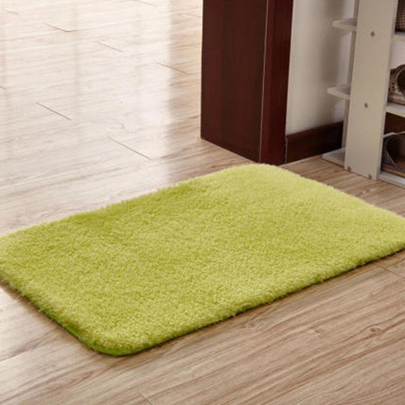 Tapis uni style européen en laine d'agneau pour salon, salle de bain et chambre à coucher