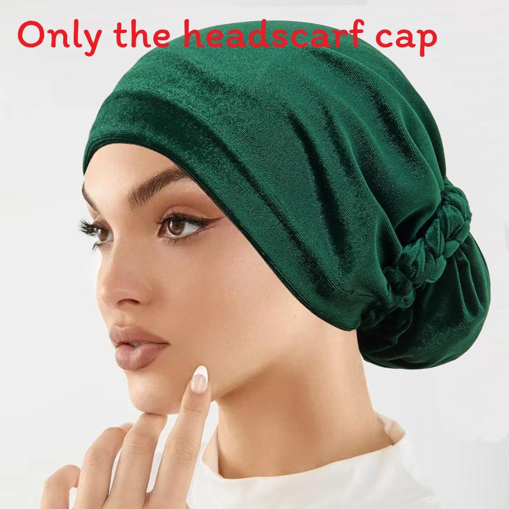 Einfarbiges Polyester-Kopfbedeckung für Damen ohne Schirm für den täglichen bescheidenen Stil
