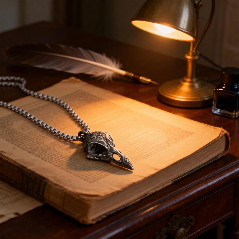 Xiaomi Retro Necklace for Men Nordic Style Crow Skull Pendant Animal Bird Necklace for Men Personalized Jewelry Lucky Amulet Gift