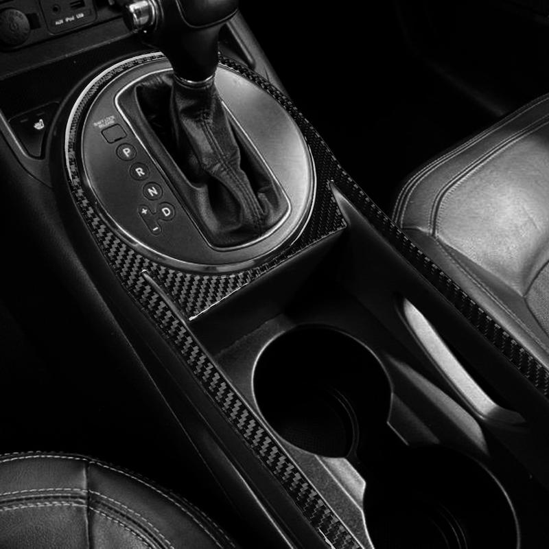 Real Carbon Fiber Car Accessories Gear Shift Strip Decorative Cover Soft Sticker For Kia Sportage 2011 2012 2013 2014 2015 2016
