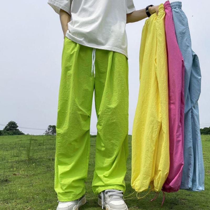 Summer Dopamine Style Quick-Dry Wide-Leg Parachute Pants for Men - Trendy Loose Versatile Athletic Casual Joggers