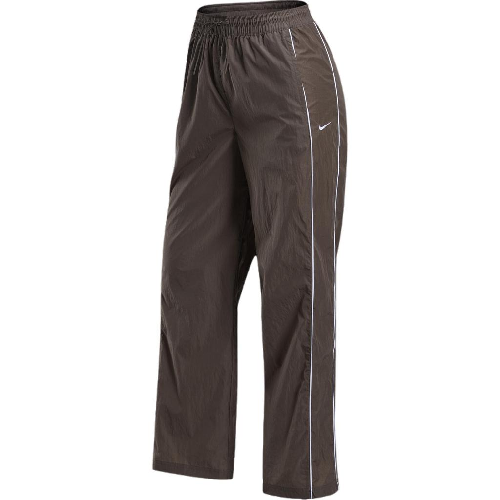 Nike Swoosh Windrunner Retro High-Waisted Woven Comfortable Fashion Casual Pants Women Bottoms Iron-Grey White FV7656004