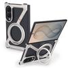 Aluminum Frame Phone Case for Samsung Galaxy Z Fold 8 Metal with 360°Rotate Magnetic Stand Anti-Drop Protector Bumper Cover