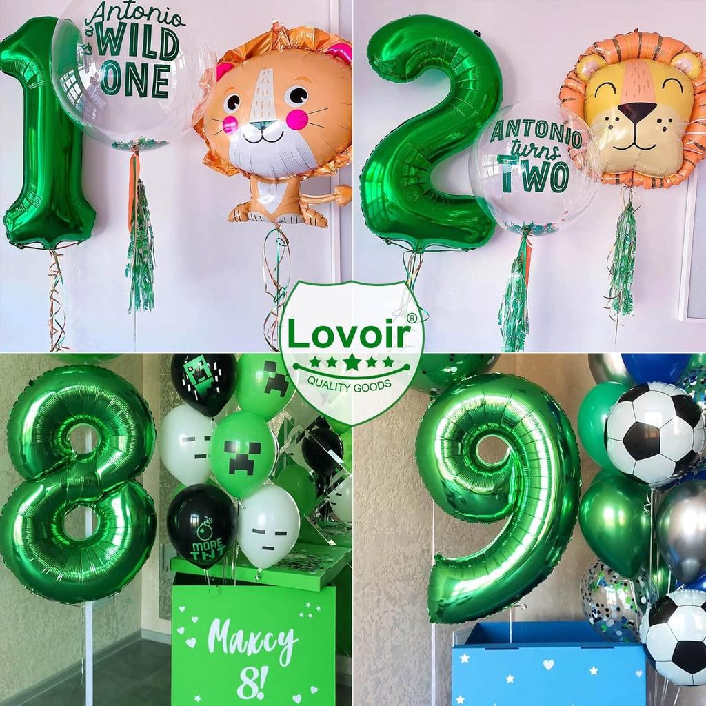 40 Inch Dark Green Number 5 Balloon Large Size Giant Jumbo Digit Mylar Foil Helium Dark Green Balloons for Birthday Party Celebration Decorations