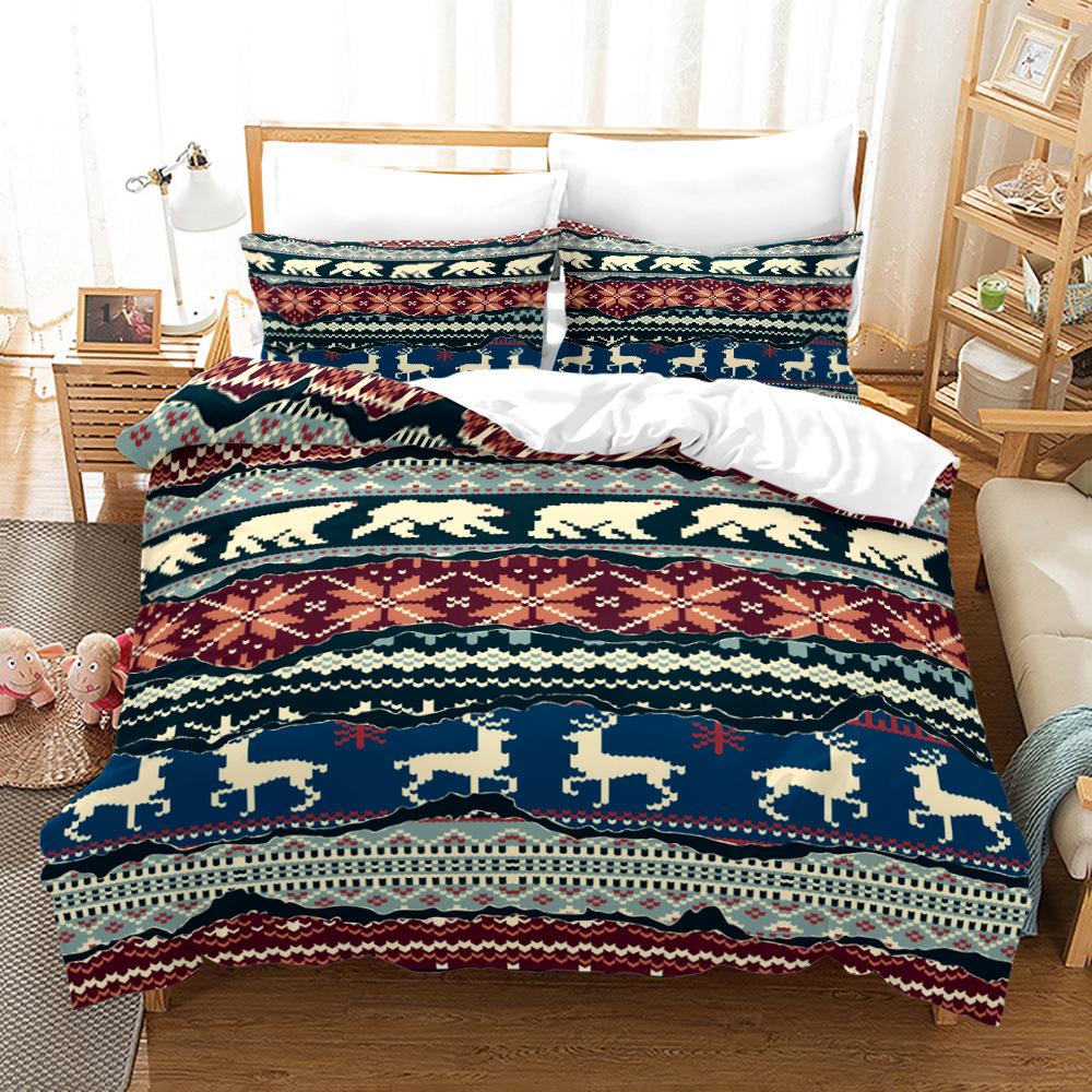 Home Textile Splicing Quilt Cover Digital Printing Three-Piece Set 3D