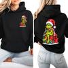 Women's Christmas Lightweight Long Sleeve Hooded Pullover Sweatshirt with Graphic Print