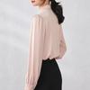 Women's Ribbon-Collar Blouse with Pearl Buttons