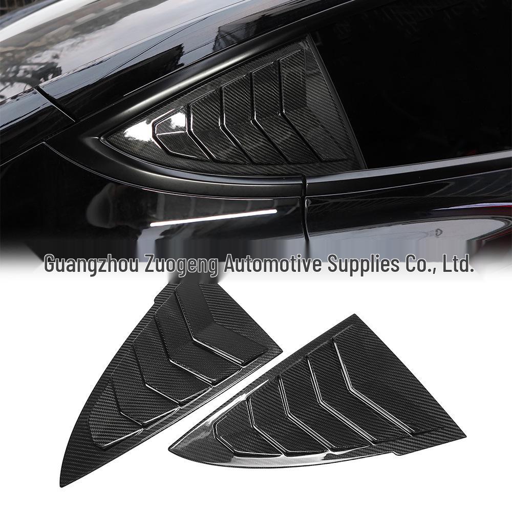 

Tesla Model 3 Refresh Real Carbon Fiber Rear Triangle Louver Exterior Trim Matte Louver