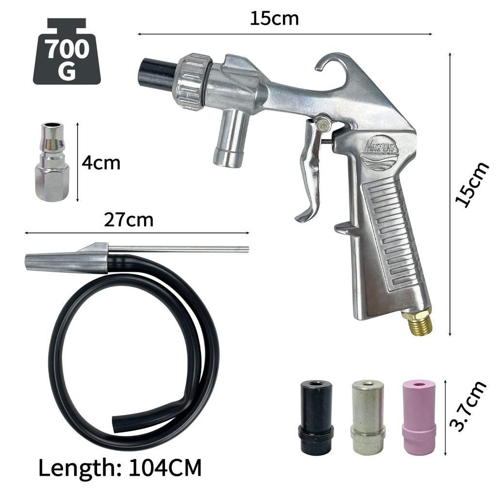 Sutekus Sandblasting Gun Kit for Rust Removal and Paint Suction Blast Gun with Nozzle Stripping, Painting, Cleaning, Maintenance,