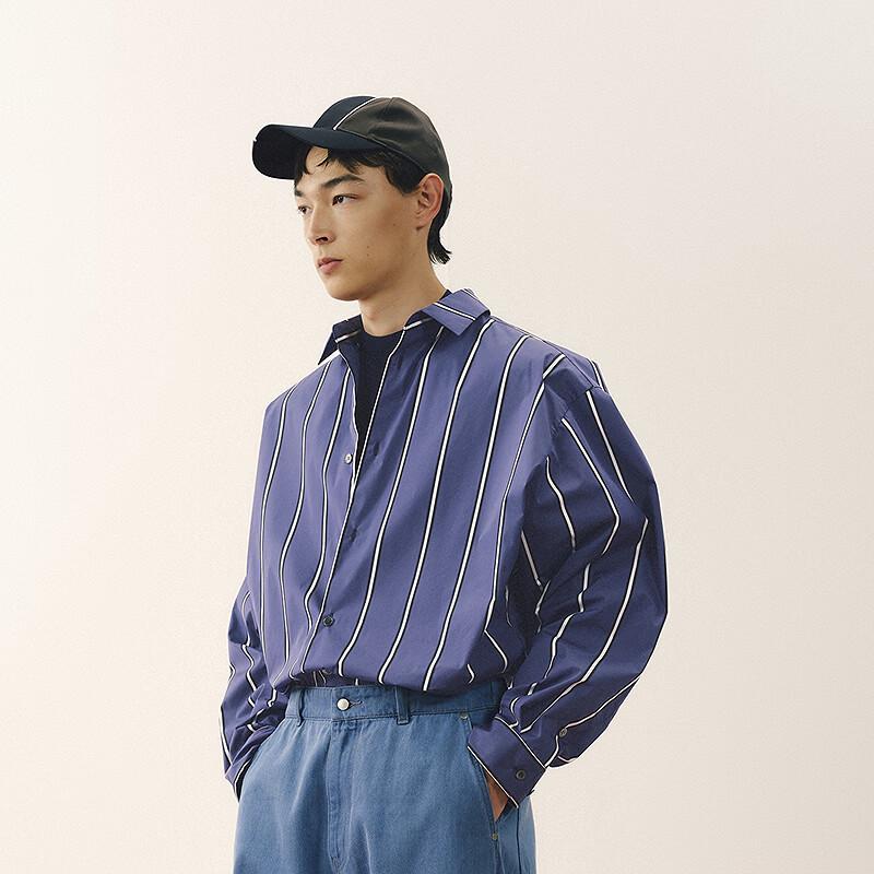 Croquis Men's H-Type Collar Long-Sleeve Shirt