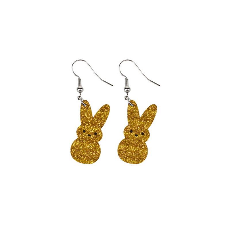 Easter Dangle Earrings Cute Funny Acrylic Colorful Glitter Rabbit Egg Bunny Sparkle Spring Earrings for Women Fashion Gift