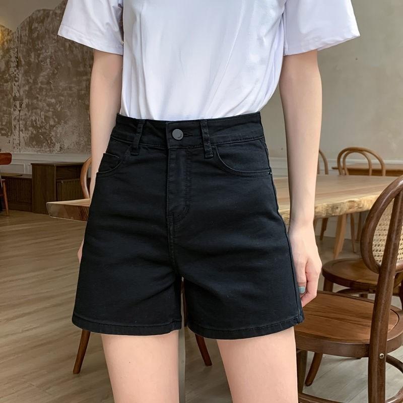 Women s High Waist Black Denim Shorts - Summer 2026 A-line Slimming Bodycon Hot Pants Small чёрный