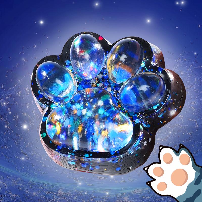 Starlit Sky Big Cat Paw Squishy Fidget Toy Soft Slow Rebound Stress Relief Toy Pinch Decompression Gift Cat Claw Squeeze Toy
