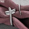 925 Sterling Silber Libelle AAA Zirkon Offener Ring Exquisite Charme Mode Hochzeit Schmuck