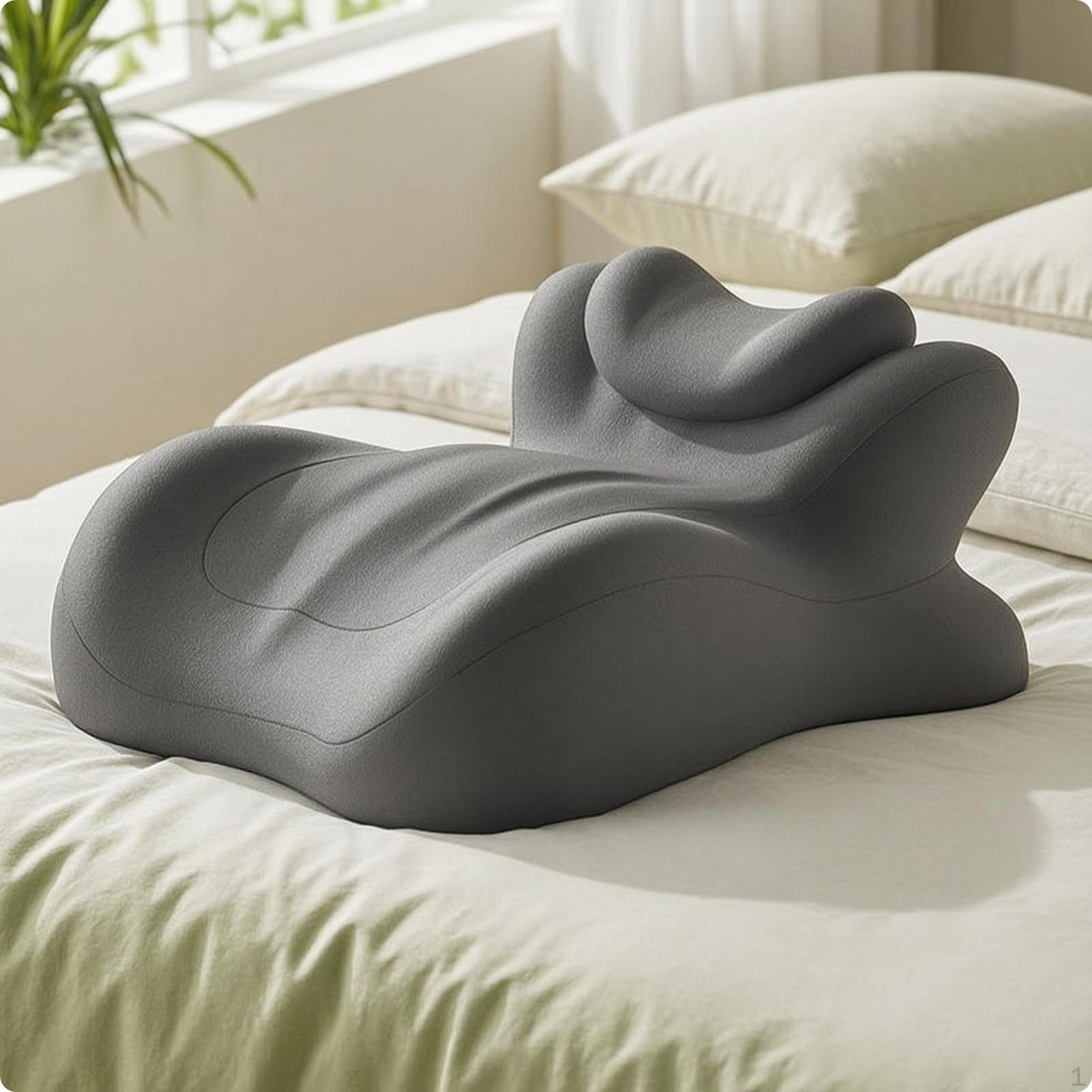 Bauchlage Kissen mit Kopfstütze Konturiert für Bauchschläfer Verstellbares Kissen für Leser, Bett, Black