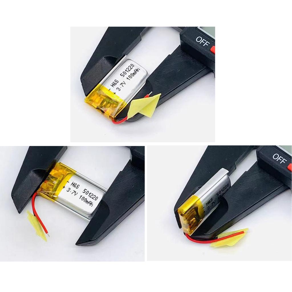 1Piece 3.7V 80mAh 501220 Rechargeable Lithium Battery For Headsets 3D Glasses Sports Bracelets More Gadgets