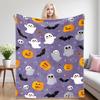 Halloween -Mix Sofa Specific Soft Flannel Blanket, Universal Plush Gift Blanket For All Seasons