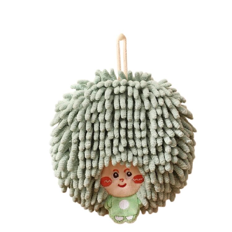 

Soft And Absorbent Chenilles Hand Towel Big Head Design Great For Gifts And Home Use зелений