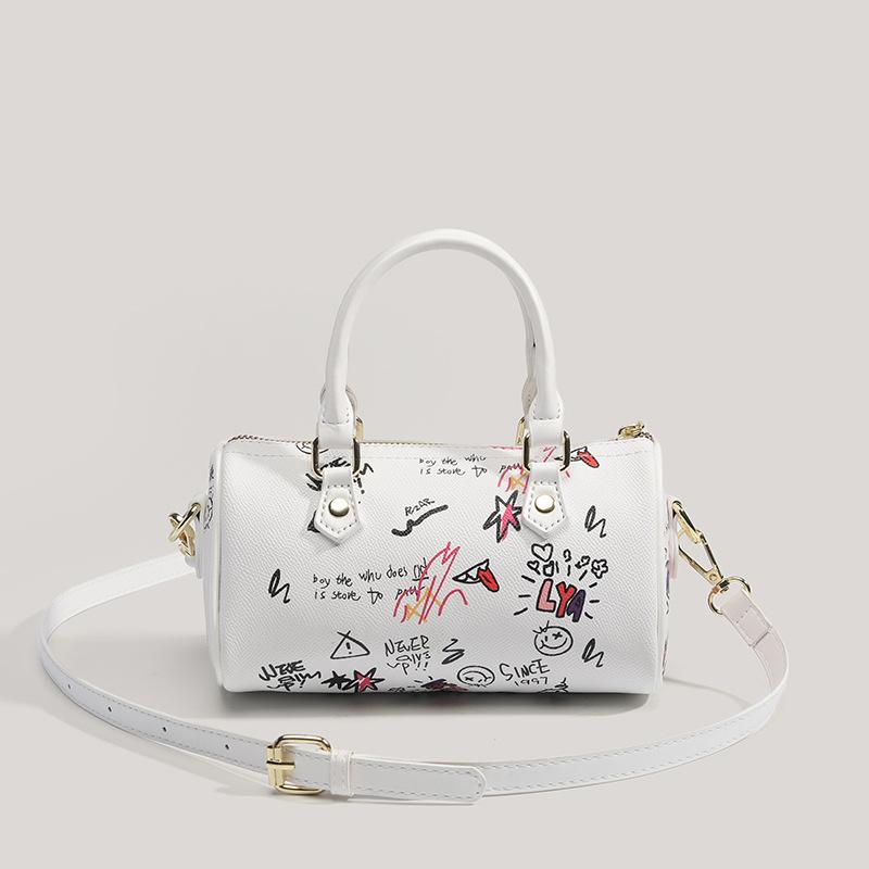 Fashion versatile graffiti pillow bag women's 2025 new summer niche design texture messenger small bag handbag