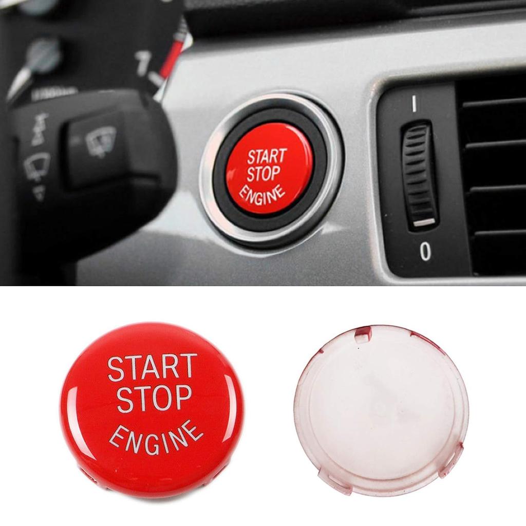 Engine Push Start Stop Button Car Accessories Interior Trims for BMW 1 3 5 6 X1 X3 X5 X6 Series,E81 E90 E91 E60 E63 E84 E83 E70 E71, Red