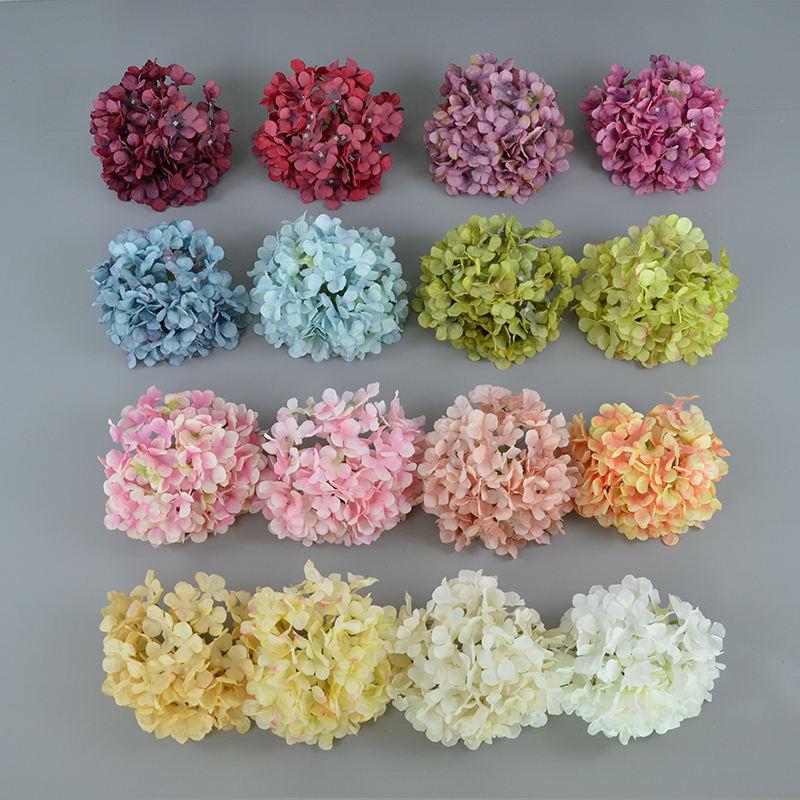 Artificial Flowers Wholesales Silk Large Size Party Decoration European Hydrangea Flowers Heads Artificial Flowers