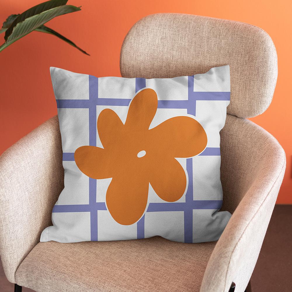 Nordic Abstract Art Flower Print Pillowcase Short Plush Pastoral Simple Home Sofa Cushion Car Cushion