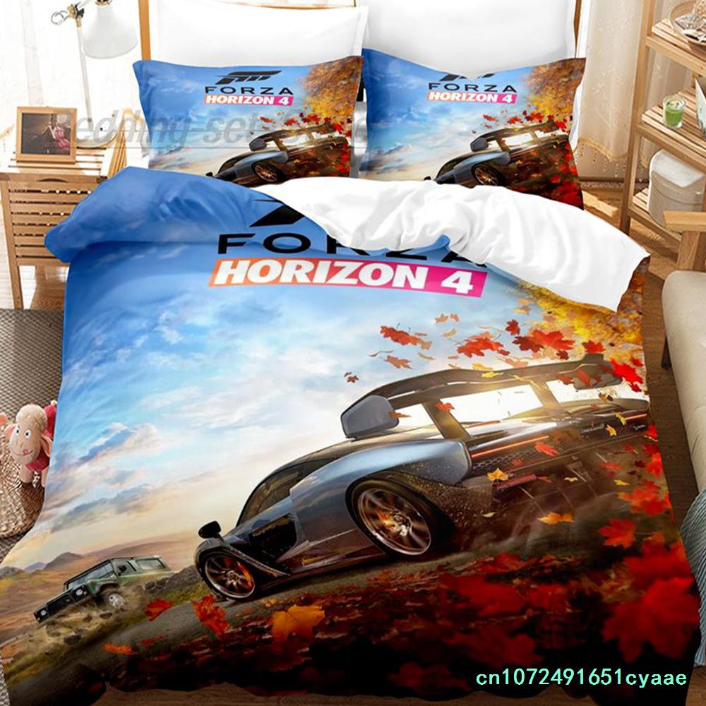 Forza Horizo Bedding Set Single Twin Full Queen King Size Bed Set Aldult Kid Bedroom Duvetcover Sets 3D Print  Sports Car