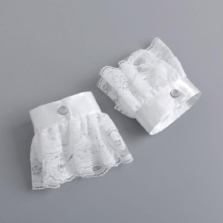 Delicate Double Layer Lace Detachable Collar And Removable False Sleeve Set For Blouses Dresses Adjustable Tie Design