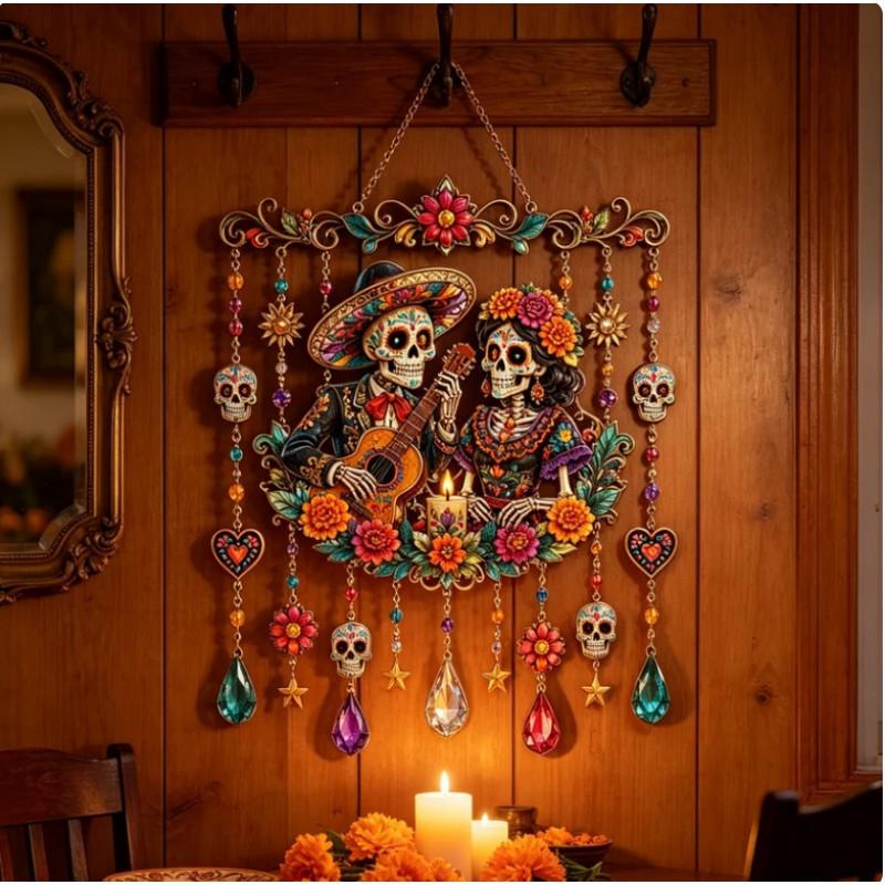 3 Styles Holiday Wind Chime Acrylic Sun Catcher Christmas Halloween Valentines Day