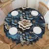 Fashion Trend 3D Flowers Round Tablecloth 60 Inches Kitchen Dinning Table Cloth Spillproof Table Covers