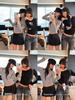 Women's Korean Style Twisted One-Shoulder Slim Fit Long Sleeve Knit Top