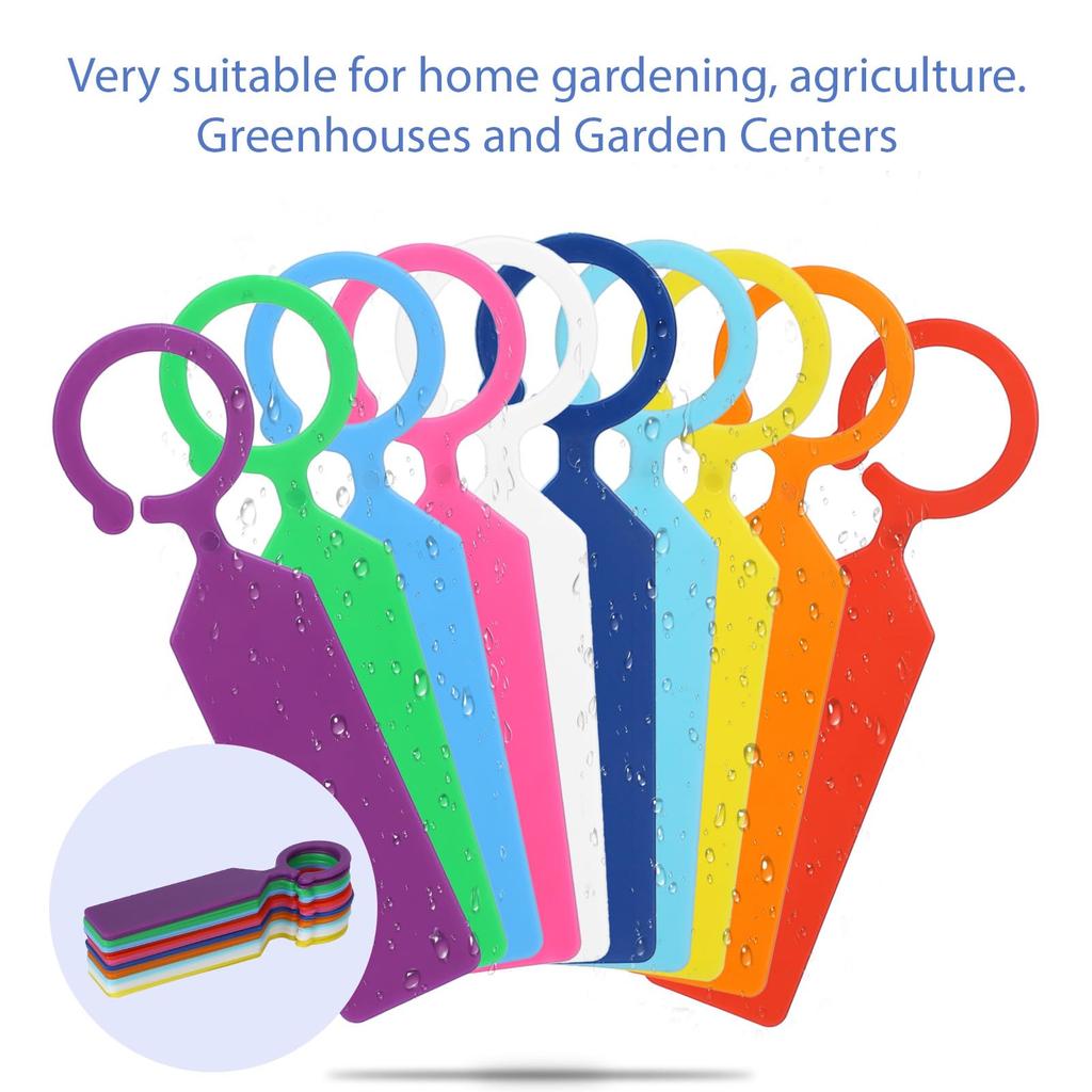 100PCS 10.7x2.3CM Plastic Garden Hanging Plant Tags Ring Label Hook Tree Marker Nursery Stake Greenhouse Bonsai Collar Signs