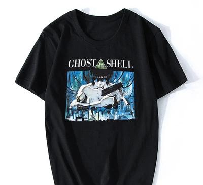 90s Anime Ghost In The Shell Women's T-shirt Kusanagi Motoko Double-sided Print T-shirt Clothing T-shirt Streetwear Women's