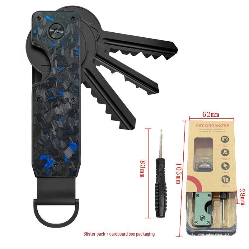 Aluminum Alloy Compact Keychain Organizer - Holds 2-6 Keys, Multifunctional and Portable