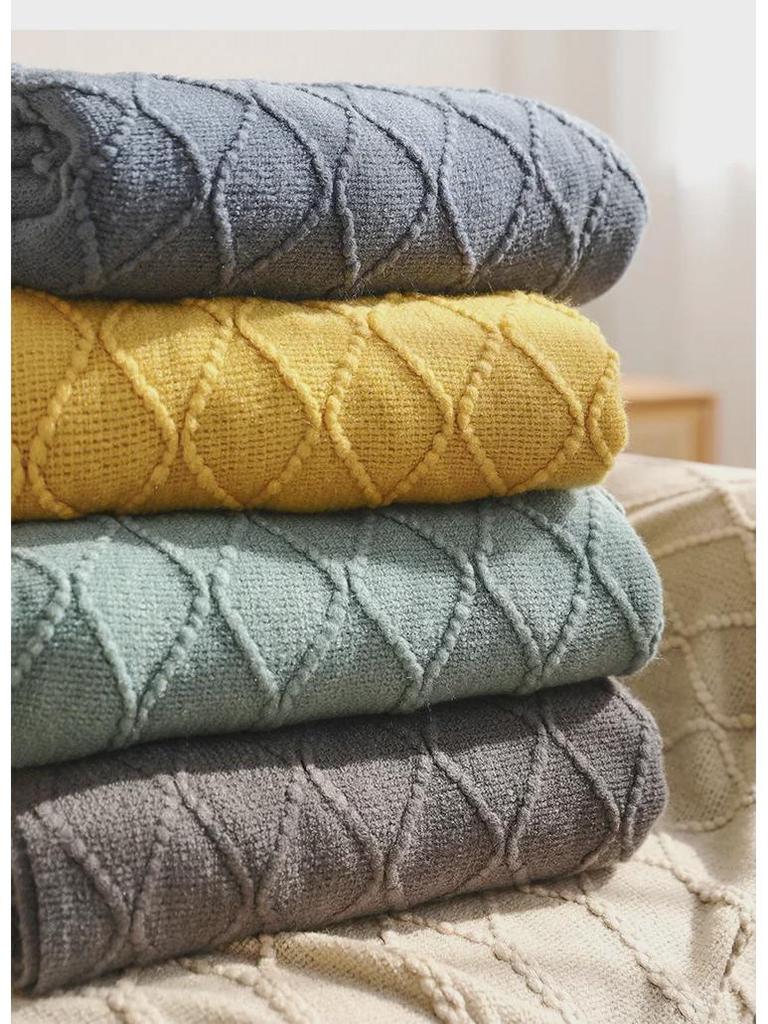 Nordic Wool Knitted Blanket: Sofa, Bed, and Office Throw for Winter Naps