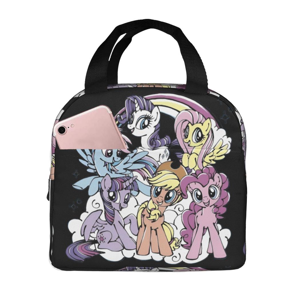 Custom Littles Ponyed Insulated Lunch Bag for Work School Twilight Sparkle Leakproof Thermal Cooler Lunch Box Men Women