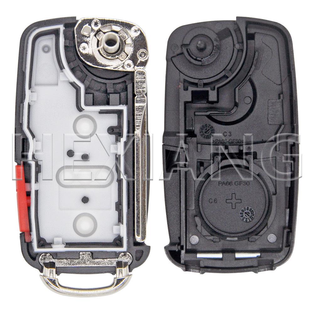 AAAJH1 HE 2/3/4 Button Car Key Shell For VW Volkswagen Golf Polo Passat Beetle Tiguan Jetta Caddy Eos Bora Toledo Sagitar Skoda Seat
