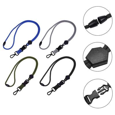 Adjustable ID Rope Metal Polyester Neck Strap Necklace Keychain Holder  Women Men