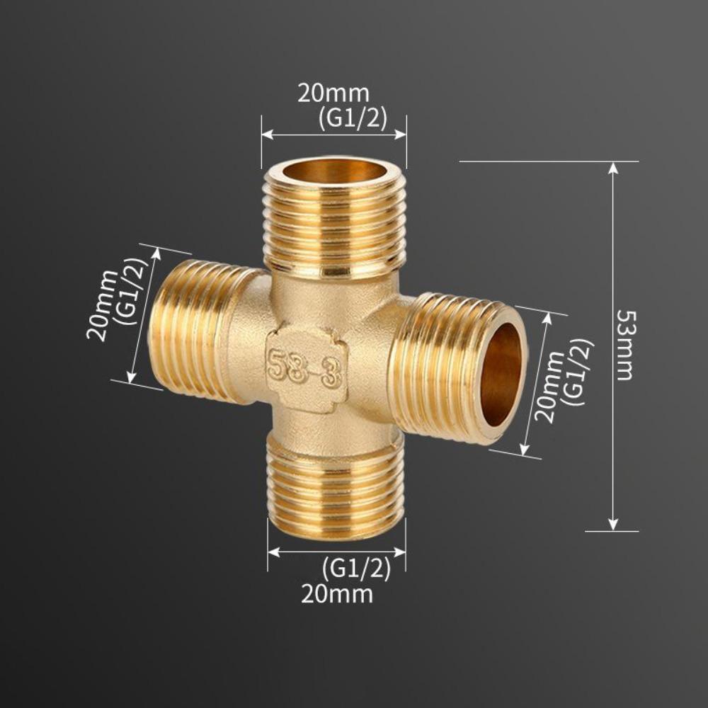 New 1/2 BSP Pneumatic Plumbing Connector Tee Type Male/Female Thread Brass Pipe Fitting Copper Fittings