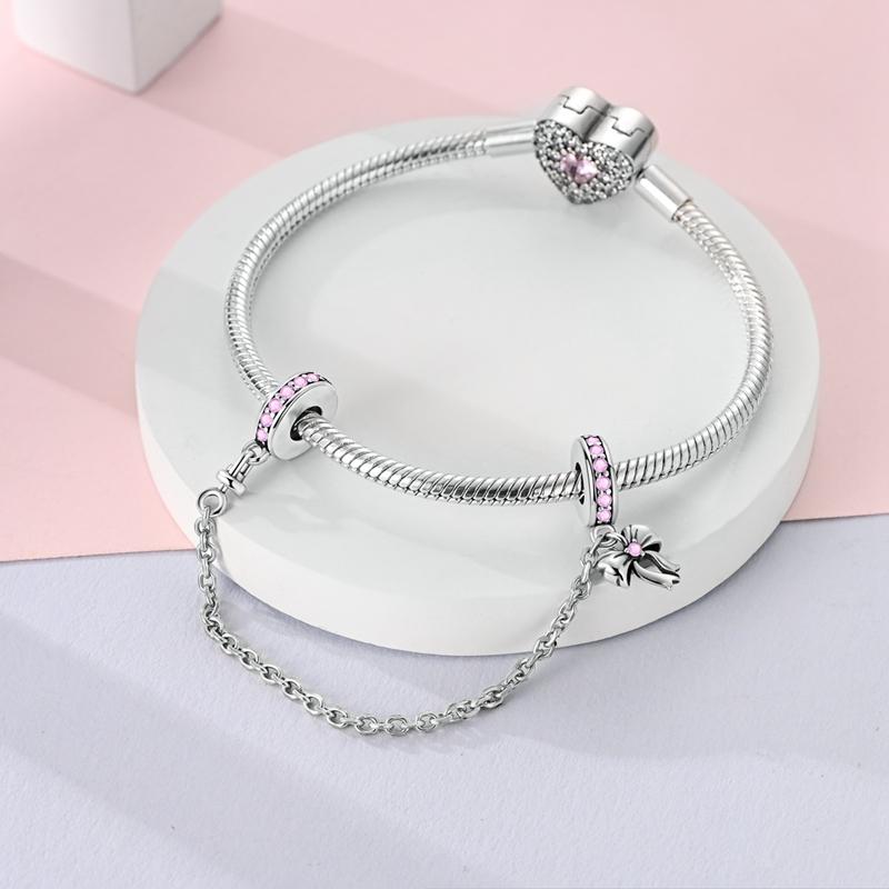 Charms Copper Safety Chain Clasp Clip Charm Moon Star Leaf Fits Original Bracelet Diy For Woman Girl Luxury Jewelry